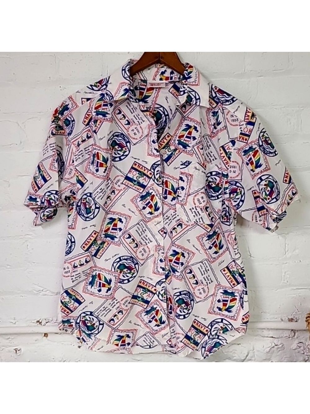 Vintage Nautical Shirt Size Med 1980s